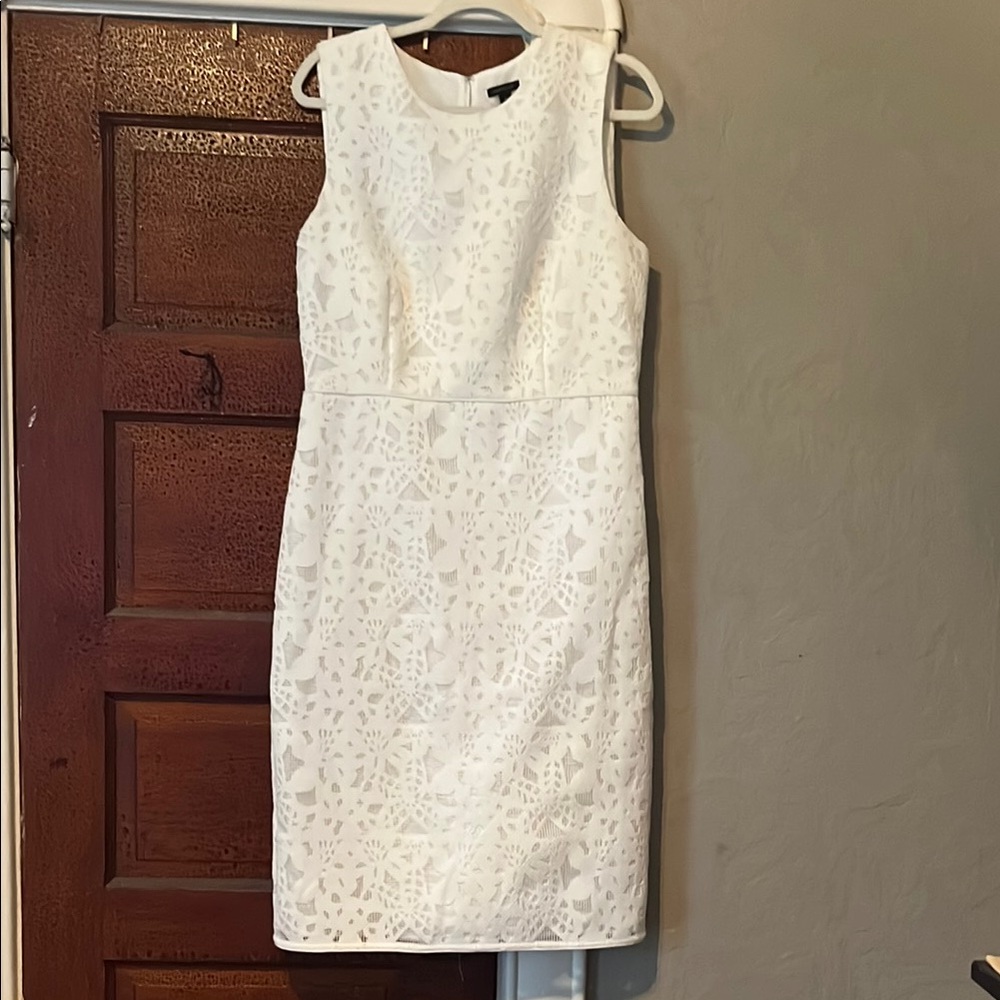 Ann Taylor Ivory Textured Sleeveless Dress - Picture 2 of 4